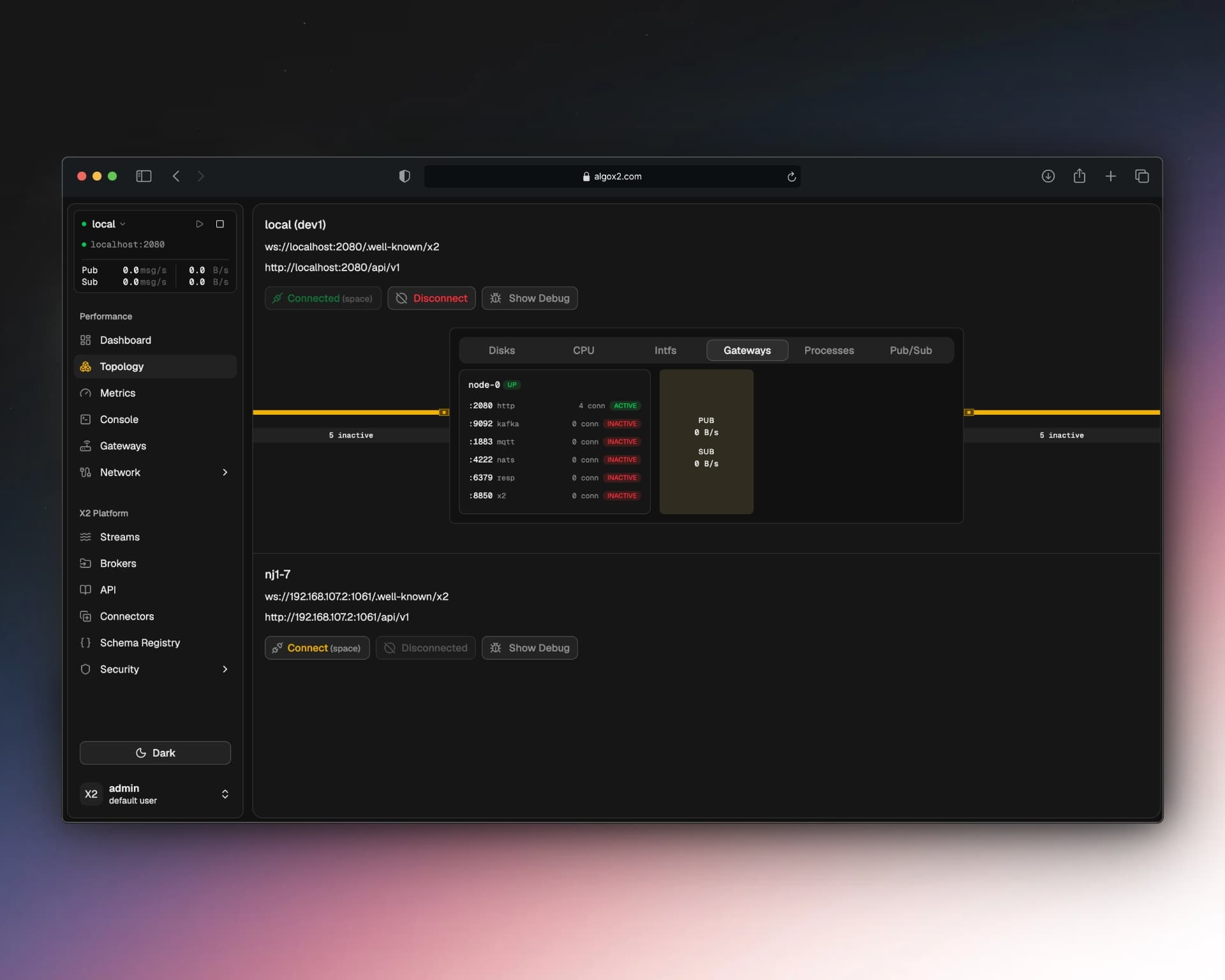 AlgoX2 topology view